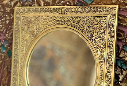 Moroccan Brass Mirror | Hand Embossed Decorative Mirror