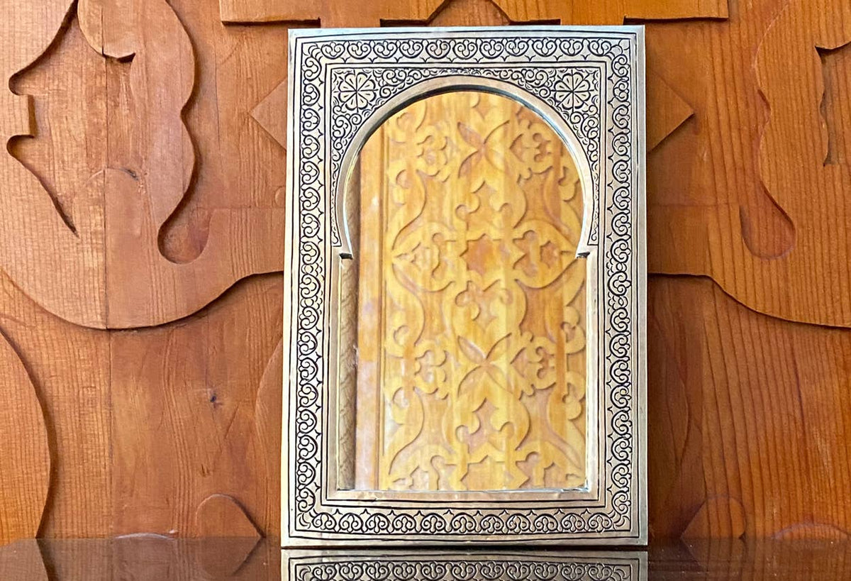 Moroccan Brass Mirror | Hand Embossed Decorative Mirror