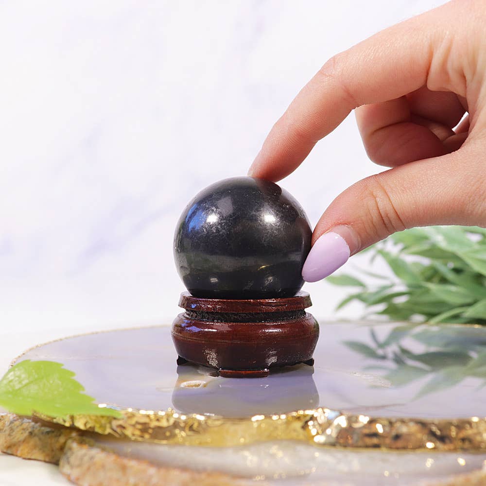 Small Shungite Sphere | Crystal for Protection & Grounding