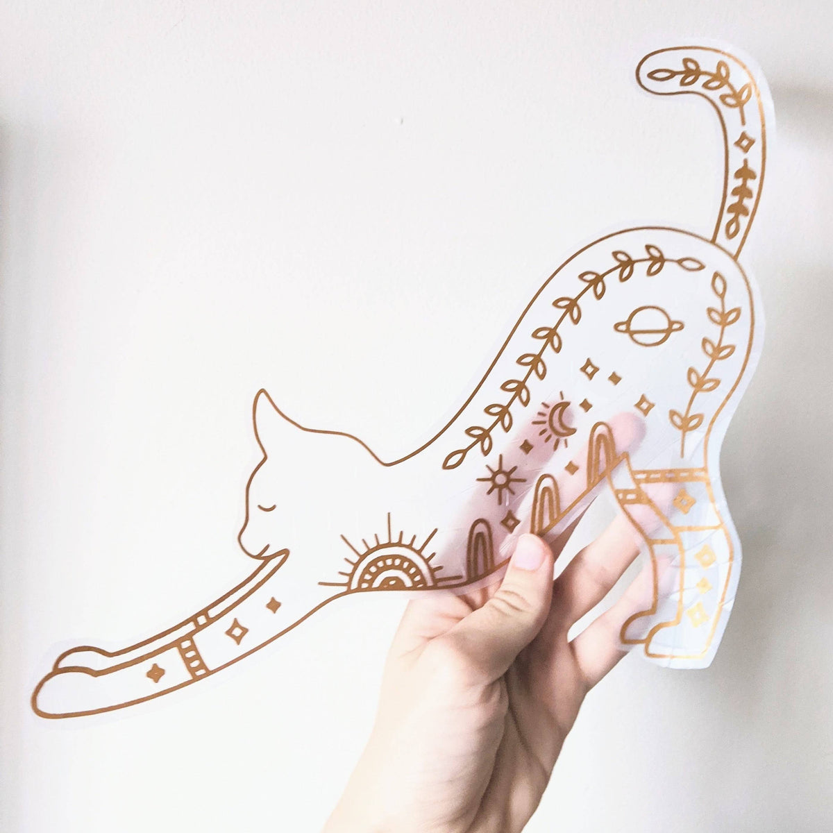 Celestial Cat Rainbow Suncatcher | Reusable Window Cling