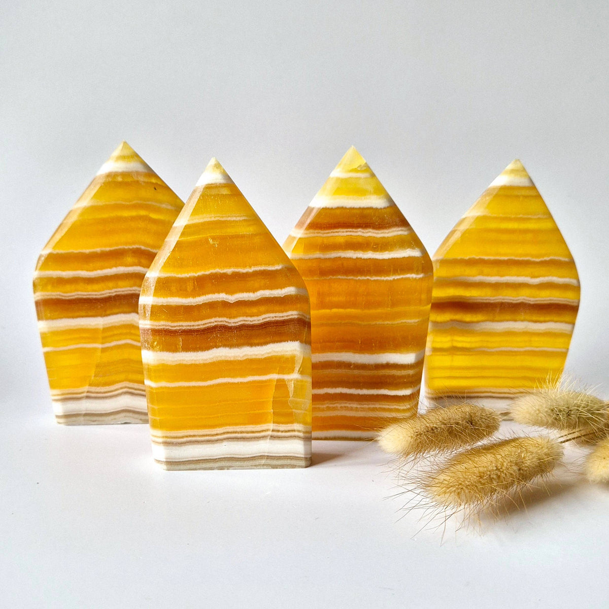 Yellow Calcite Teardrop Flame | Polished Crystal for Confidence