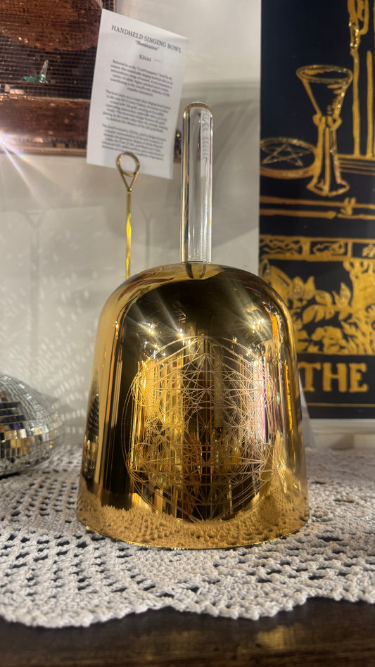 24K Gold Handheld Crystal Singing Bowl | B3 | A=432 Hz | Crown Chakra