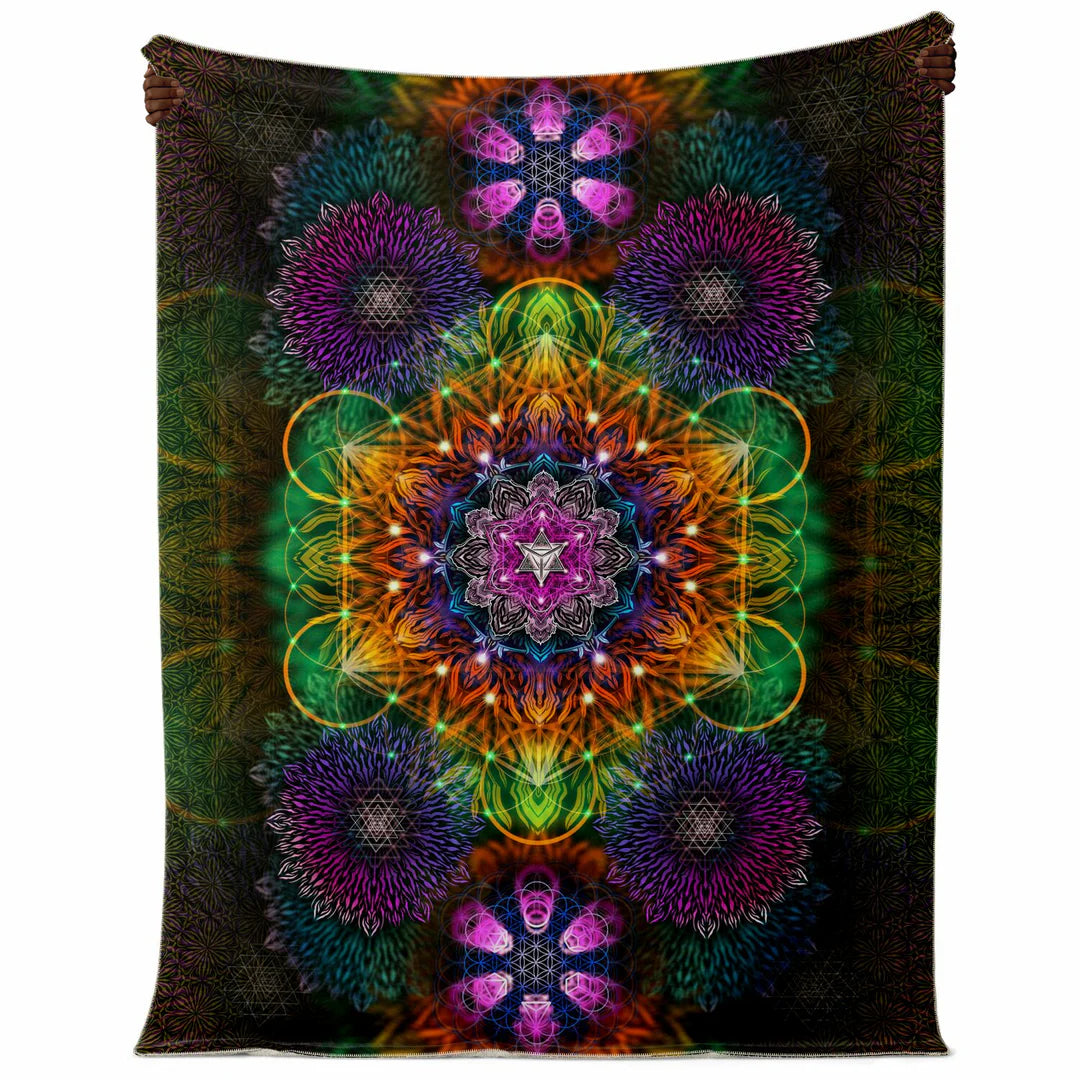 Geometric Portal Microfleece Blanket | Psychedelic Throw