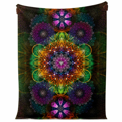 Geometric Portal Microfleece Blanket | Psychedelic Throw