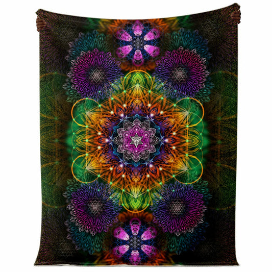 Geometric Portal Microfleece Blanket | Psychedelic Throw