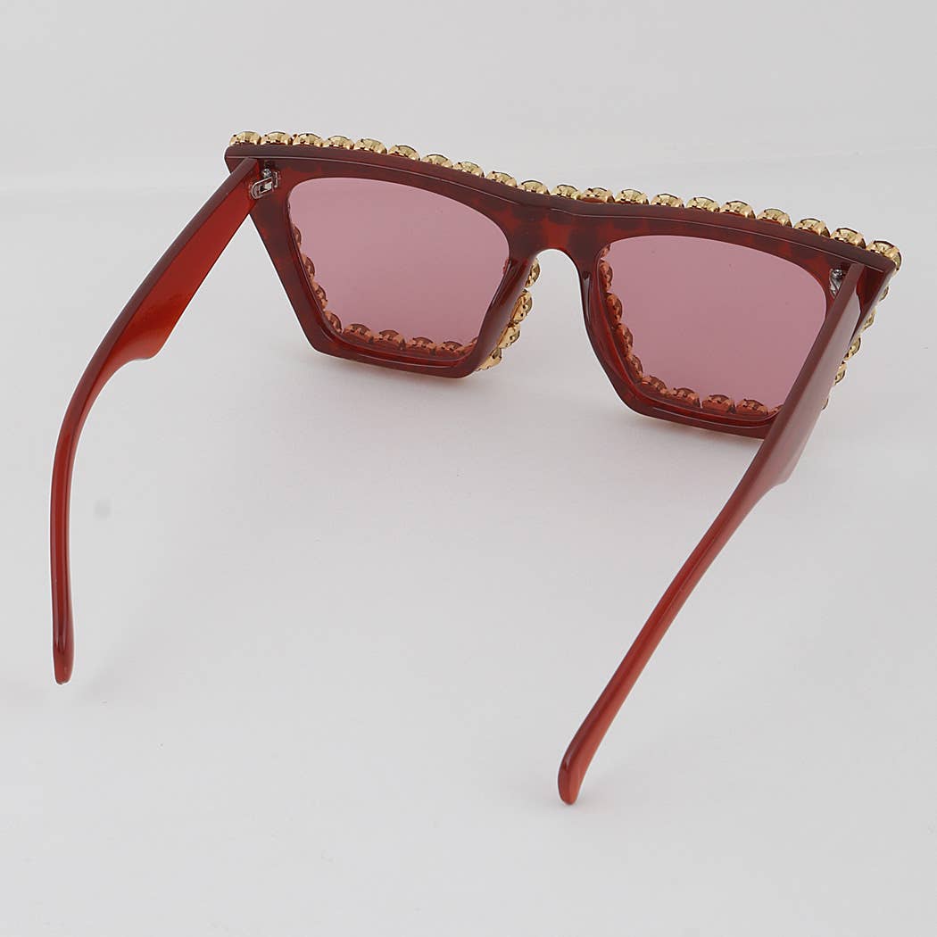 Beaded Rhinestone Sunglasses