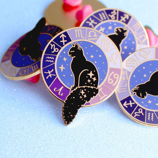 Zodiac Cat Enamel Pin | Astrology Cat Pin