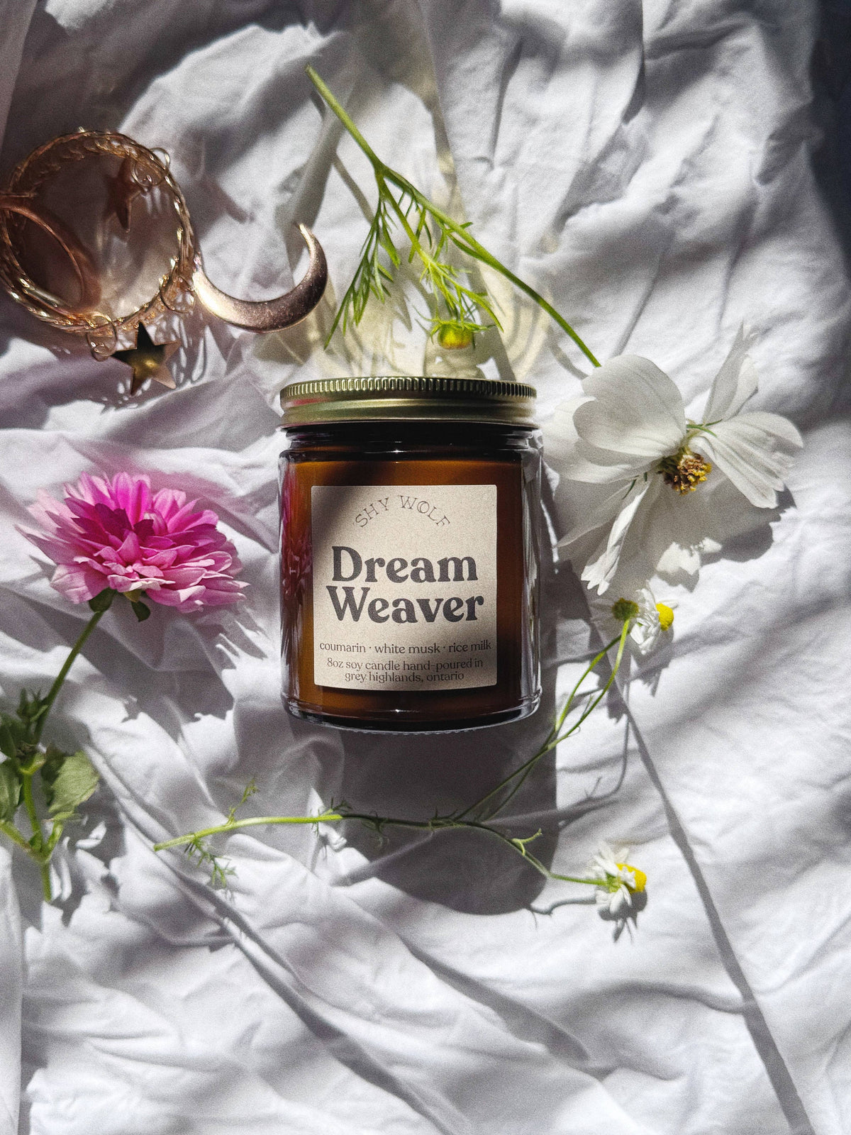 Dream Weaver Soy Candle | Coumarin, White Musk & Rice Milk