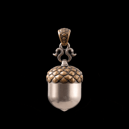 Acorn Capsule Pendant | Brass & White Bronze | Coppertist.Wu