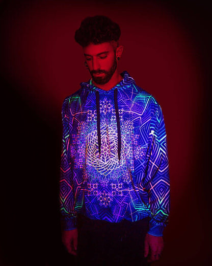 Flower of Life UV Reactive Hoodie | Sacred Geometry Hoodie