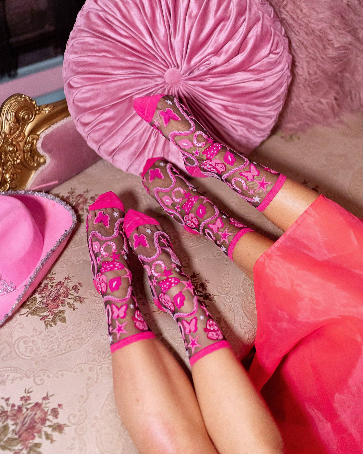 Disco Barbie | Sheer Crew Socks
