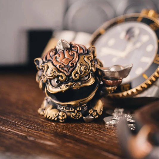 Mini Pixiu Statue | Brass, Copper & Sterling Silver | Coppertist.Wu