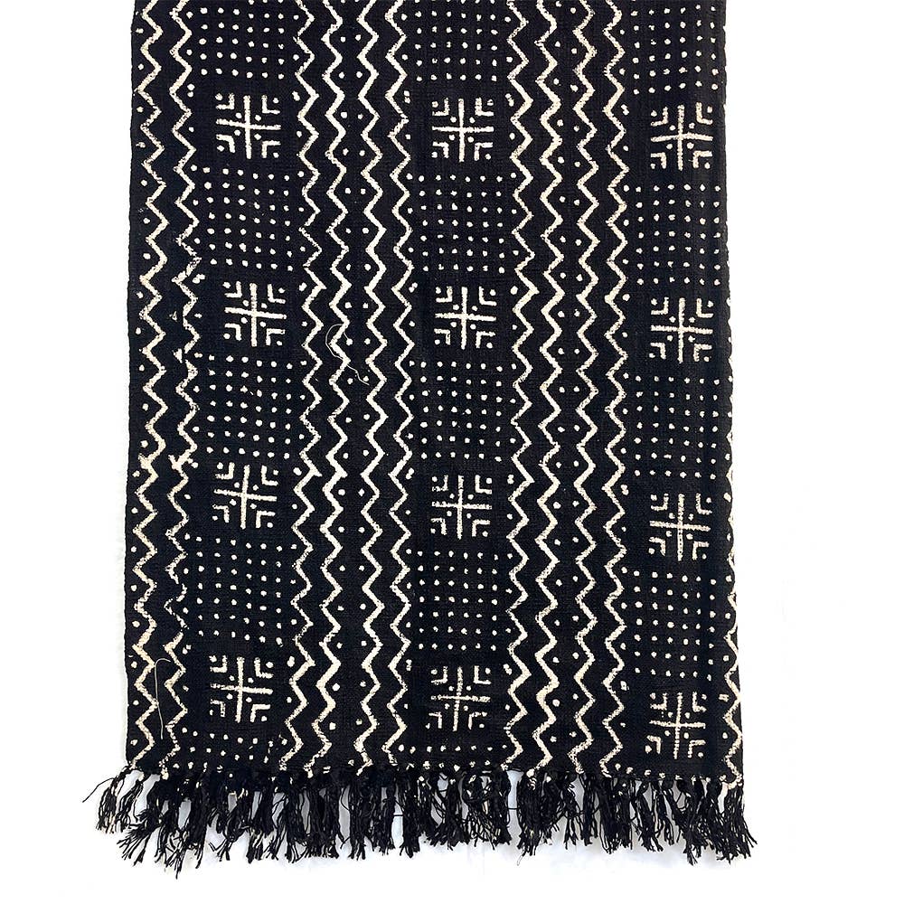 Onyx Throw Blanket | Hand-Dyed Block Print Cotton Throw