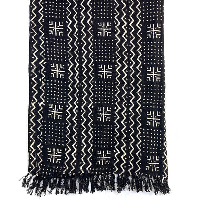 Onyx Throw Blanket | Hand-Dyed Block Print Cotton Throw