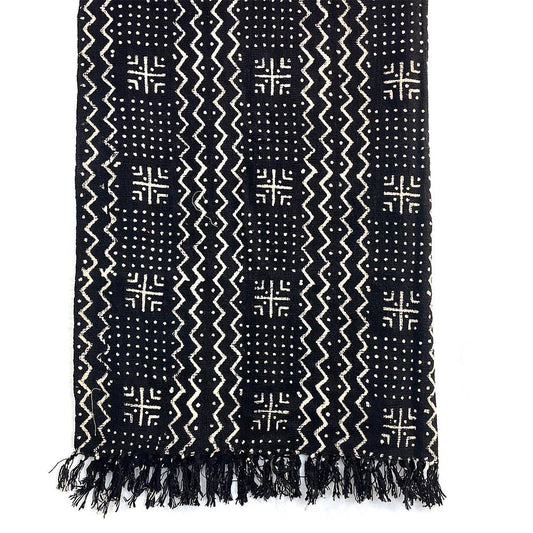 Onyx Throw Blanket | Hand-Dyed Block Print Cotton Throw