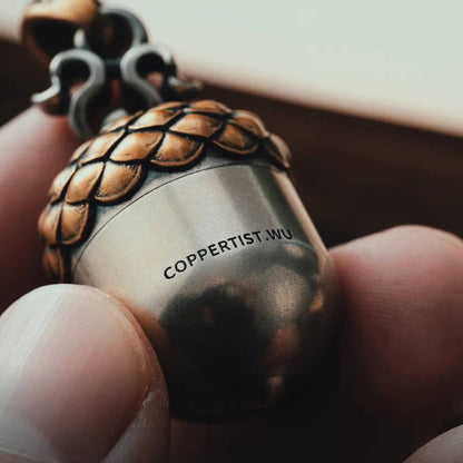 Acorn Capsule Pendant | Brass & White Bronze | Coppertist.Wu