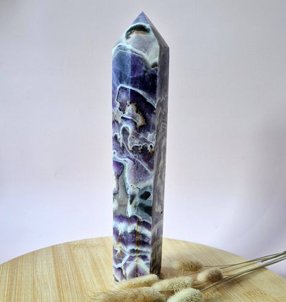 Dream Chevron Amethyst Tower | Crystal for Intuition & Dreamwork
