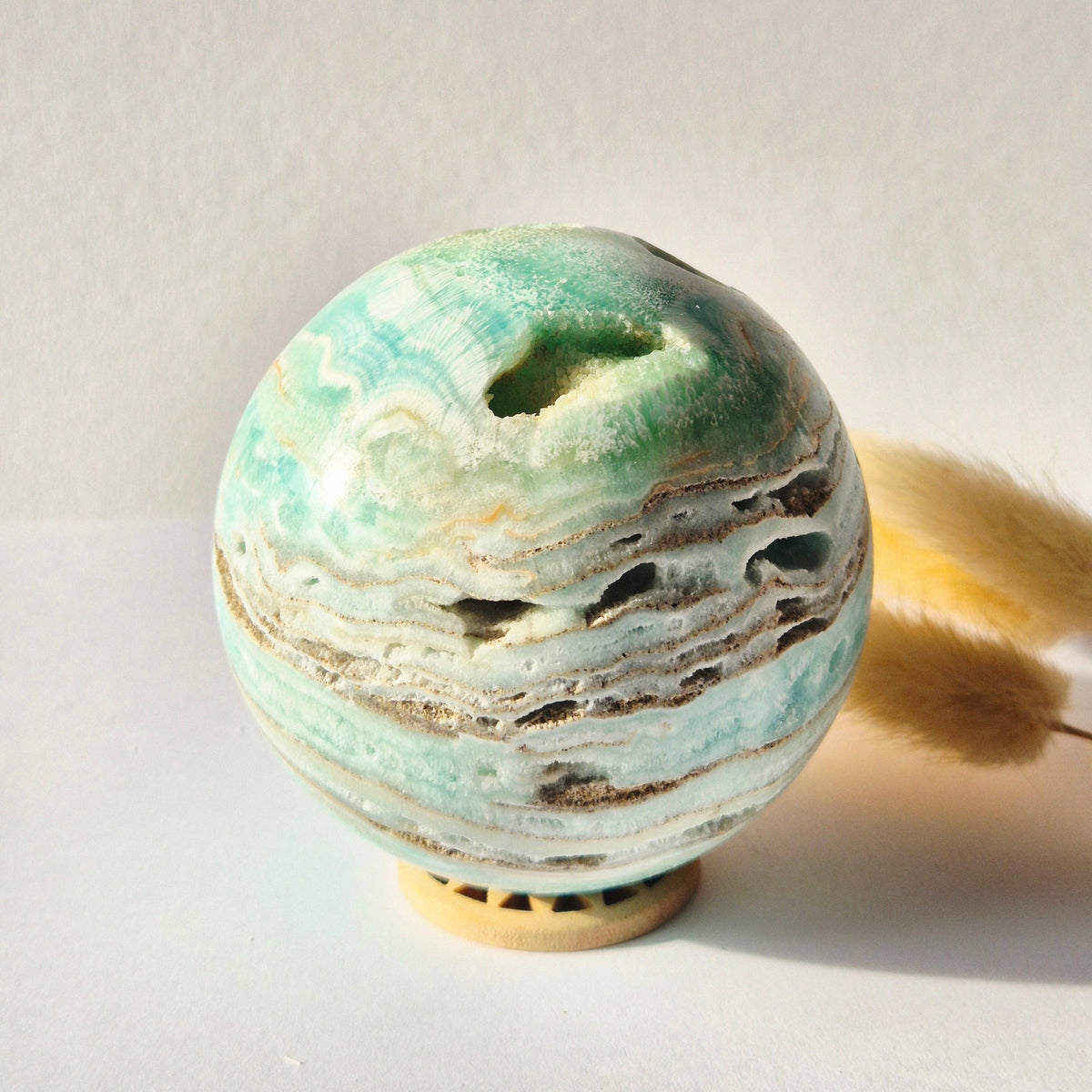 Hemimorphite Druzy Sphere – 76 mm | 490 g