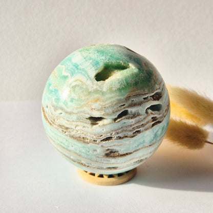 Hemimorphite Druzy Sphere – 76 mm | 490 g
