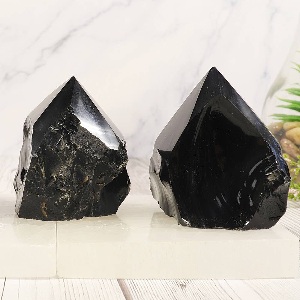 Black Obsidian Natural Base | Polished Protection Stone