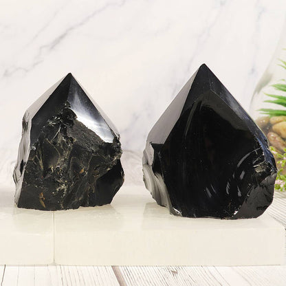 Black Obsidian Natural Base | Polished Protection Stone