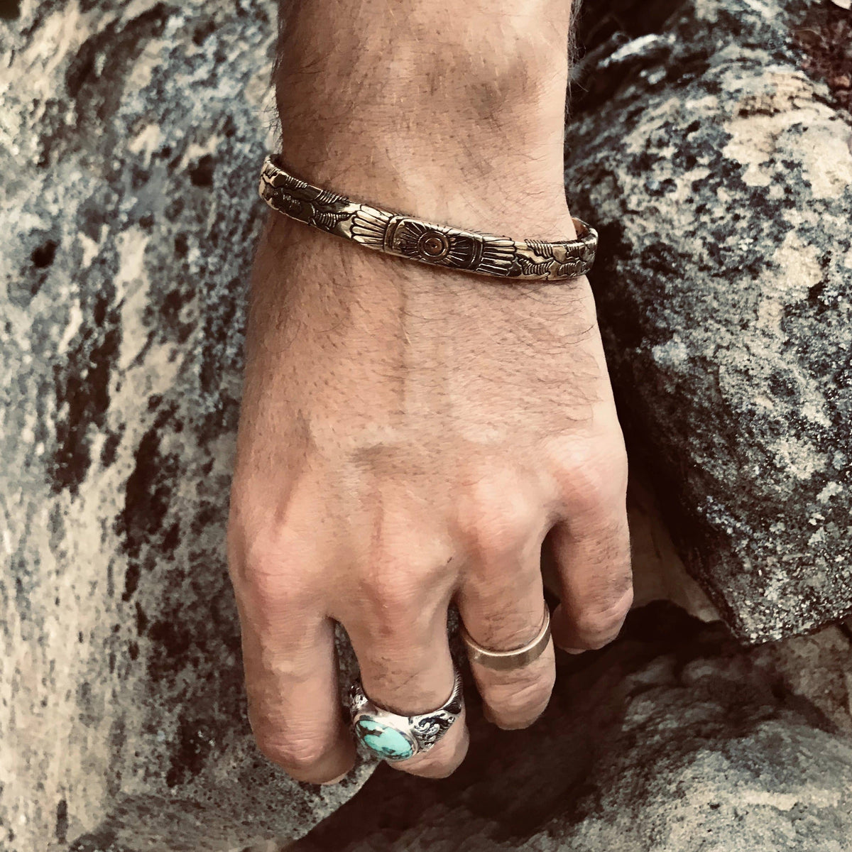 Light Waves Cuff | Men, Handcrafted Metal | Bahgsu Jewels