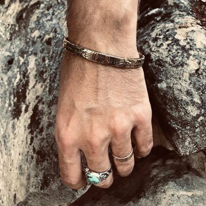 Light Waves Cuff | Men, Handcrafted Metal | Bahgsu Jewels