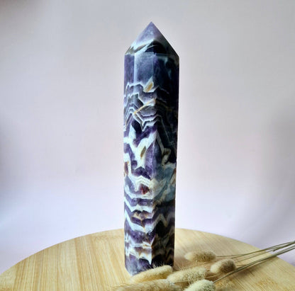 Dream Chevron Amethyst Tower | Crystal for Intuition & Dreamwork
