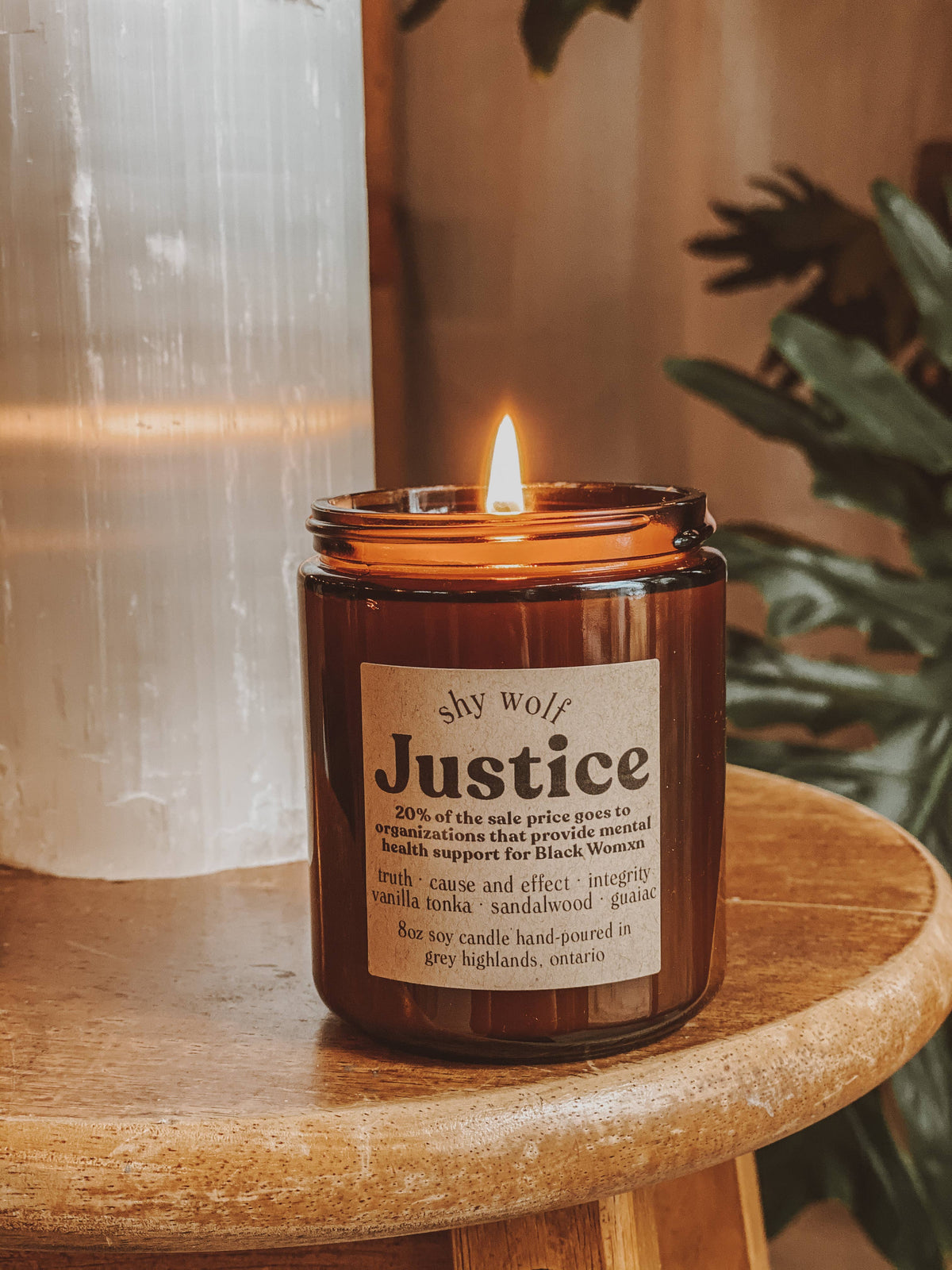 Justice Tarot Inspired Soy Candle | Vanilla, Tonka, Sandalwood & Guaiac Wood