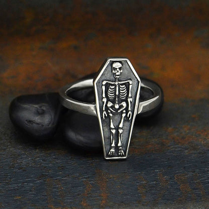 Skeleton Coffin Ring | Recycled Sterling Silver