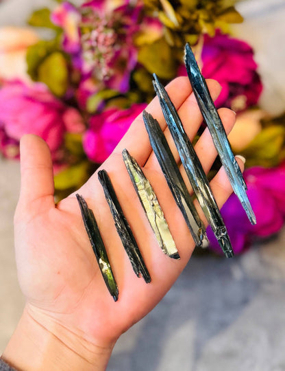 Raw Green Vivianite Blades from Brazil | Rare Healing Crystal