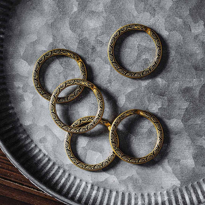 Ouroboros Key Ring | Brass with Enamel Accents | Coppertist.Wu