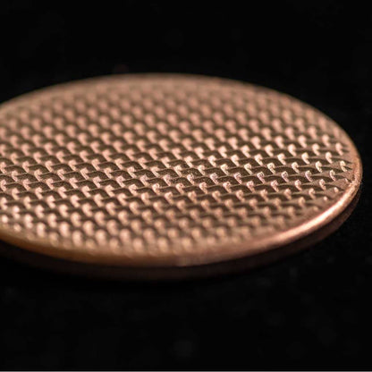 Textured Worry Stone - Raw Copper - Geometric Pattern Copper