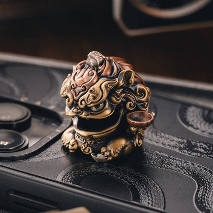 Mini Pixiu Statue | Brass, Copper & Sterling Silver | Coppertist.Wu
