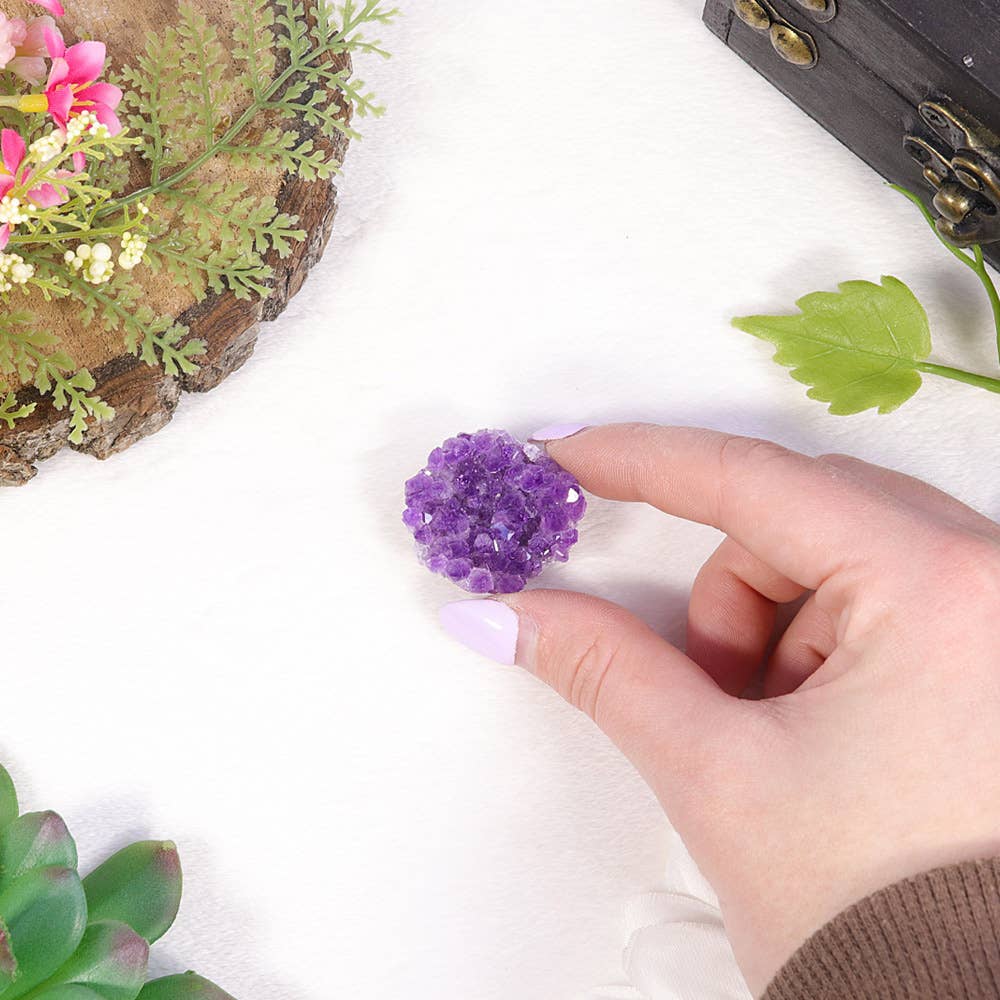 Flat Back Amethyst Cluster Crystal from Uruguay | Grade A Druzy Specimen