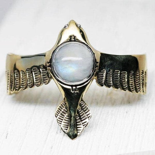 As Above Cuff | Moonstone, Brass with Sterling Silver | Bahgsu Jewels