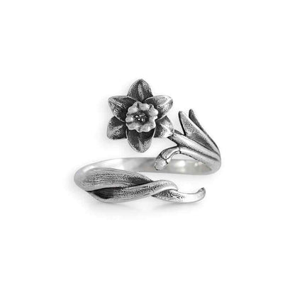 Birth Flower Rings | Sterling Silver Adjustable