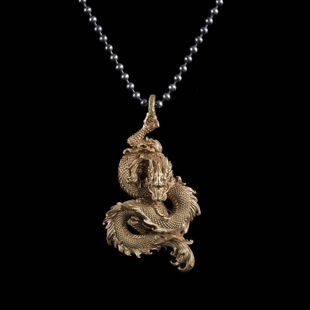 Oriental Dragon Pendant | Solid Brass | Coppertist.Wu
