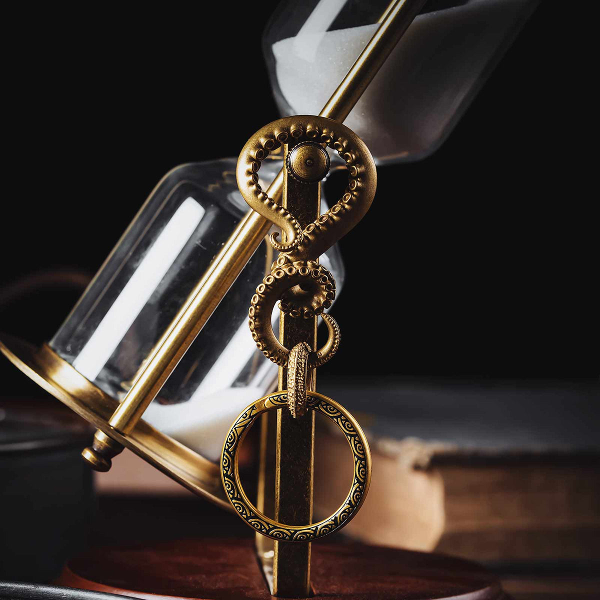 Ouroboros Key Ring | Brass with Enamel Accents | Coppertist.Wu