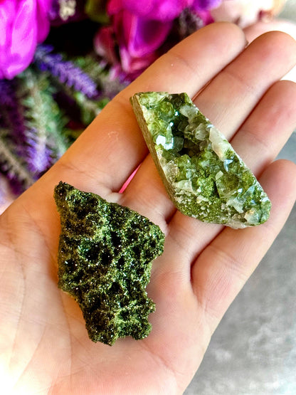 Forest Epidote Specimens from Turkey | Epidote & Quartz Crystal Clusters