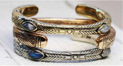 Medicine Wheel Cuff With Moonstone | Moonstone, Indian Silver | Bahgsu Jewels