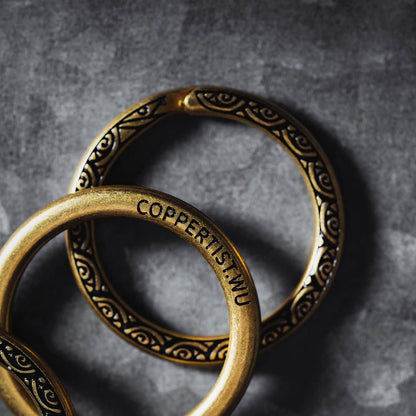 Ouroboros Key Ring | Brass with Enamel Accents | Coppertist.Wu