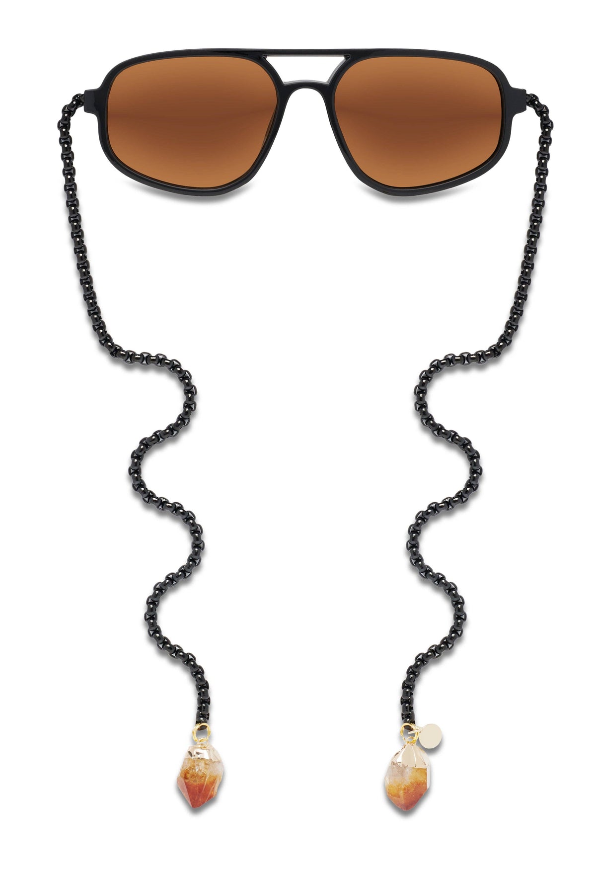 Lennox | Armless Aviator Sunglasses with Citrine