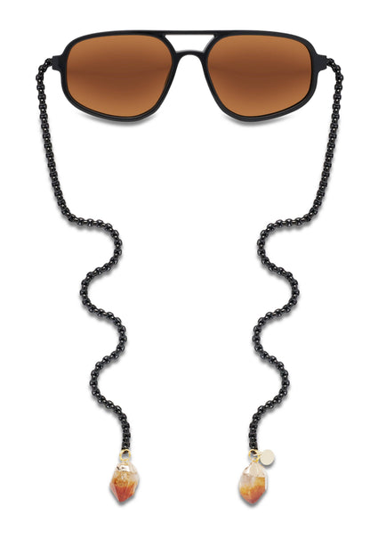 Lennox | Armless Aviator Sunglasses with Citrine