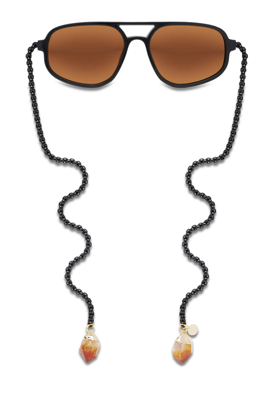 Lennox | Armless Aviator Sunglasses with Citrine