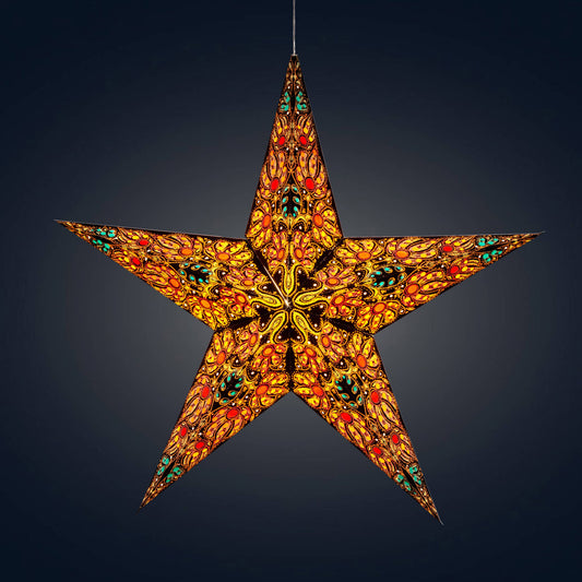 Cosecha | 5  Point 24" Black Yellow | Paper Star Light