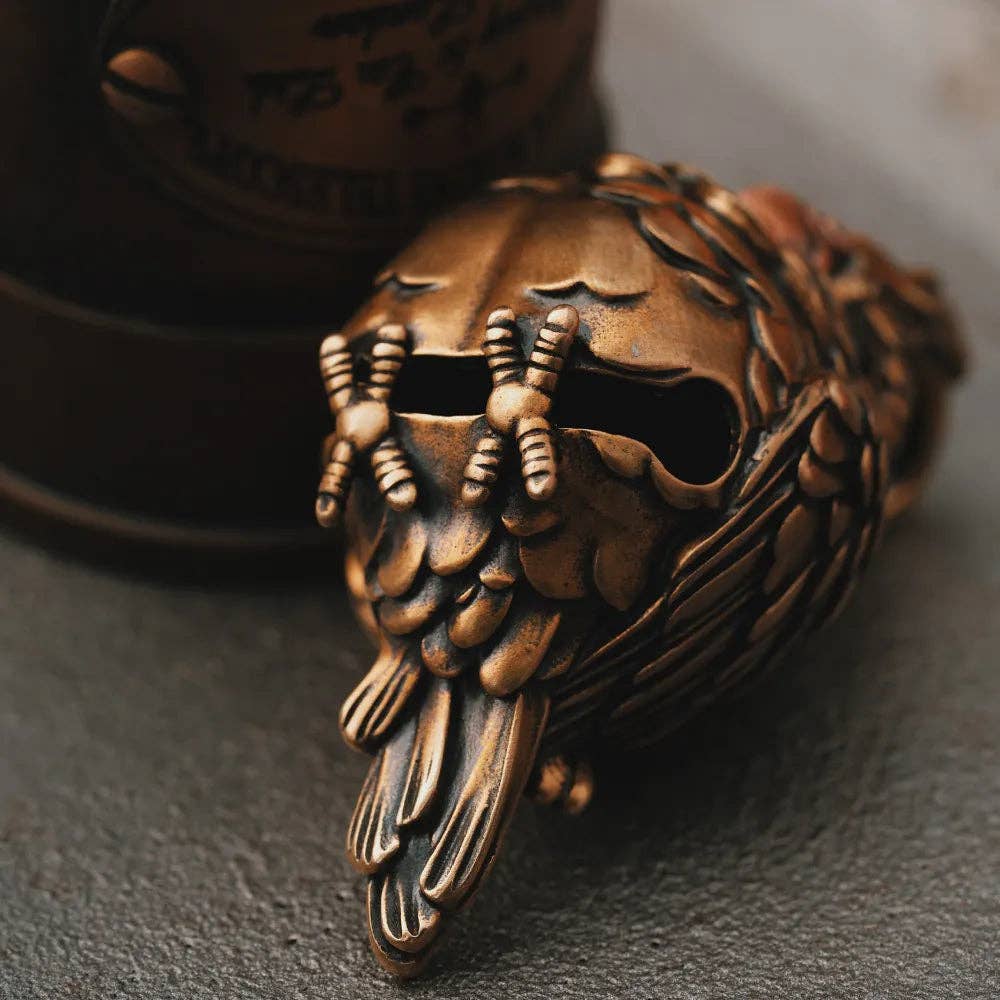 Cockatiel Bell Keychain | Brass, Purple Copper & Black Agate | Coppertist.Wu
