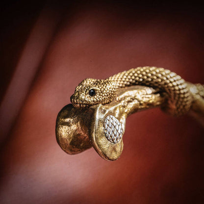 Snake Cuff | Brass with Sterling Silver & Zircon | Coppertist.Wu