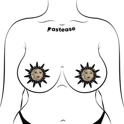 Sunburst Sun & Moon Pasties | Celestial Festival Embellishment