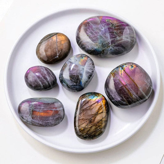 Purple Labradorite Palm Stone | Stone of Magic & Intuition